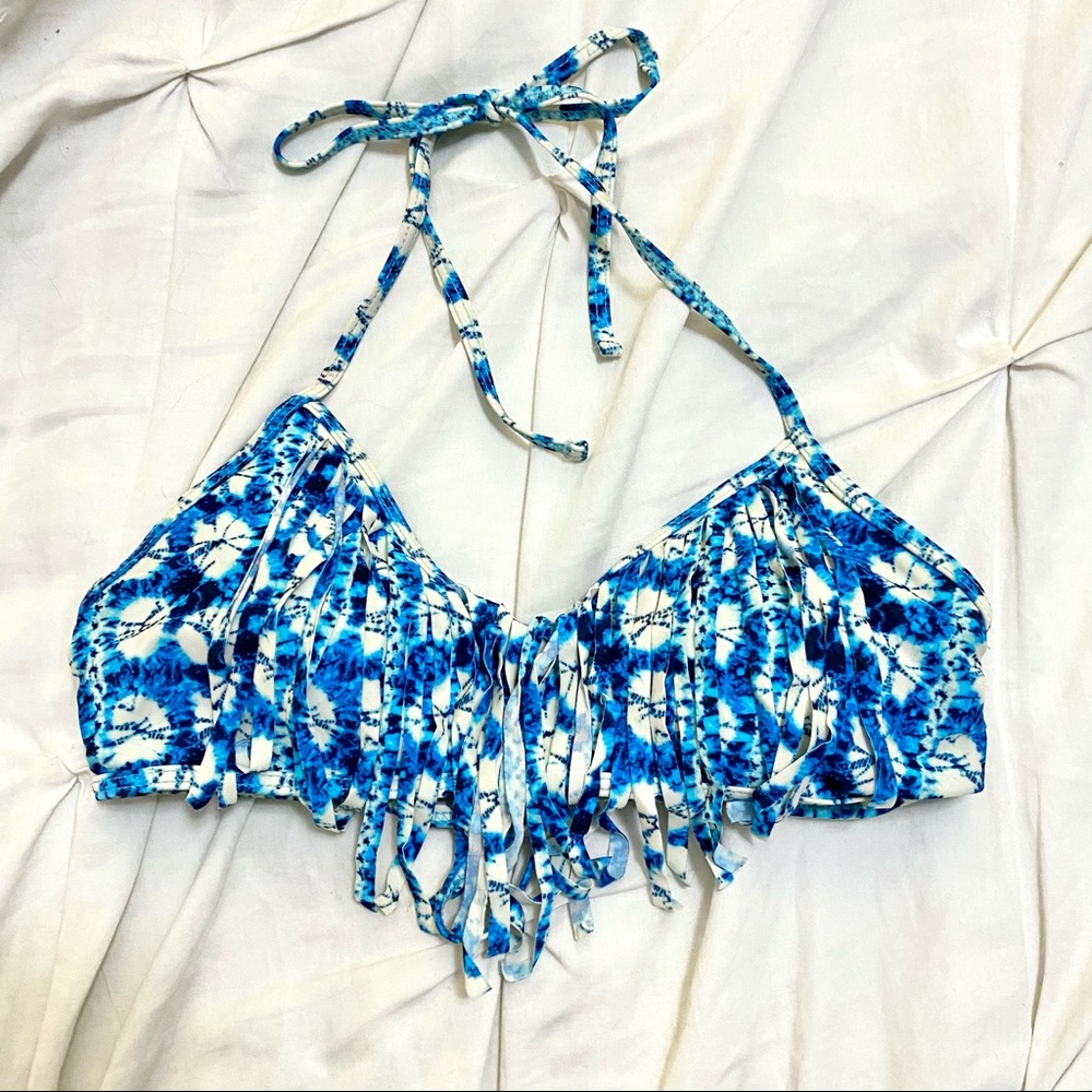 Fringe Tie-Dye Bikini Top